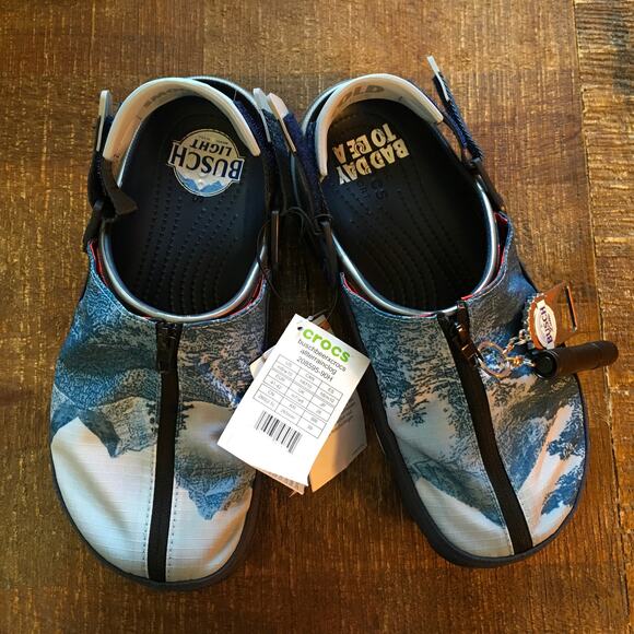 NEW Busch Beer x Crocs Classic All Terrain Clog Mens 8 Womens 10 Blue Comfort - Picture 7 of 10